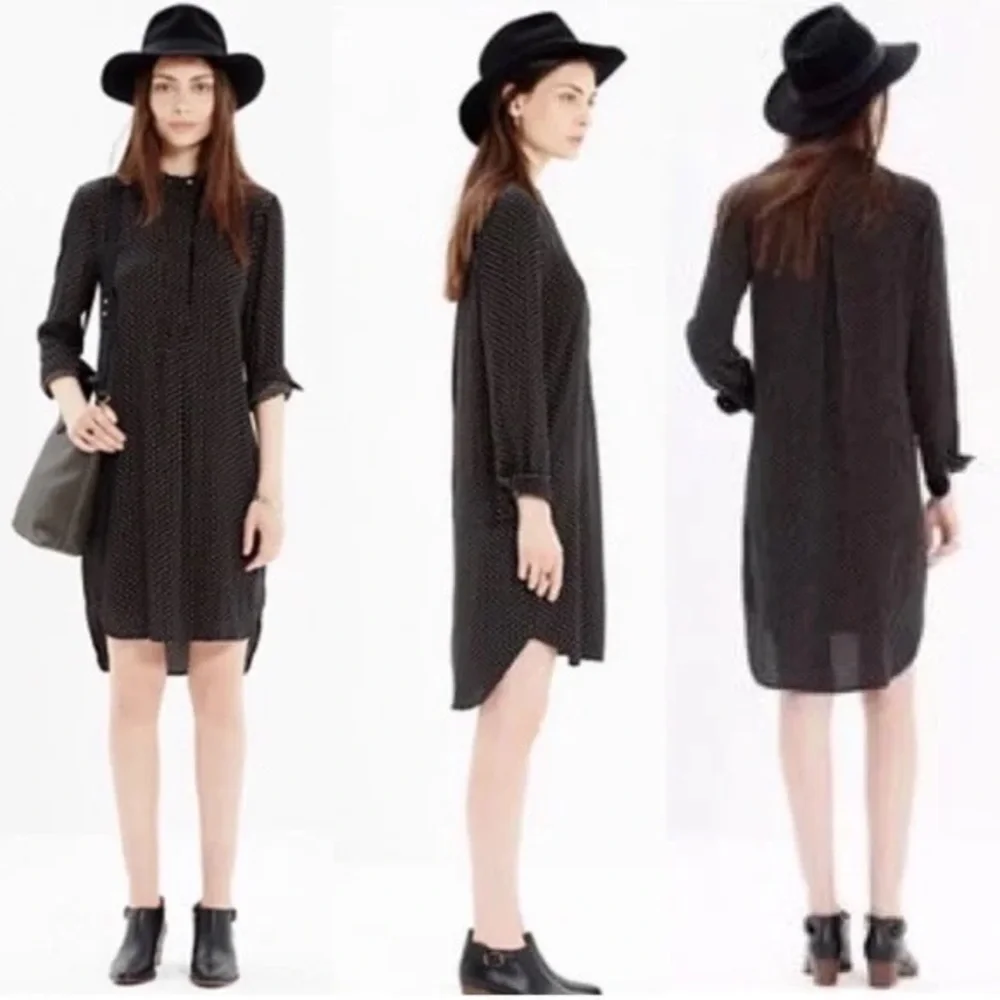 Madewell Long-Sleeve Polka Dot Tunic Dress size small